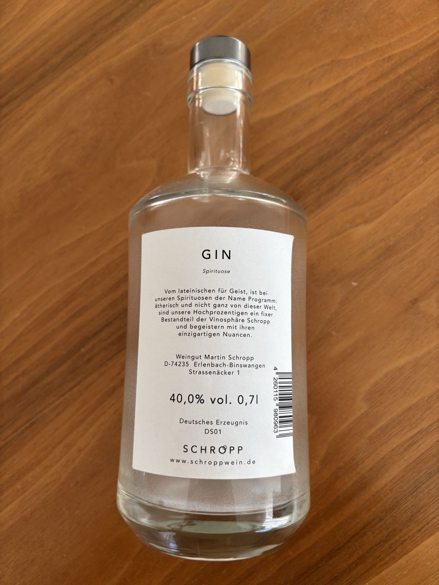 Altro: Leere Schropp Gin Flasche – Usato da Bolligen venduto da Zaeglis 1