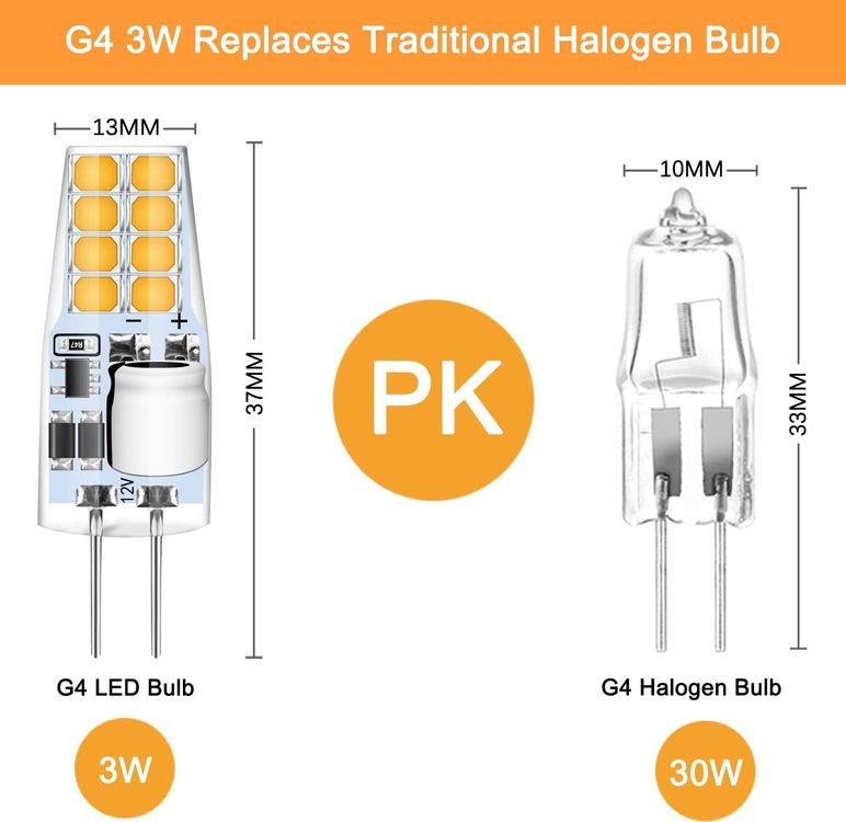6pcs G4 LED Lampen 3.5W G4 LED Birnen 12V Warmweiß 3000K (Neu (gemäss ...