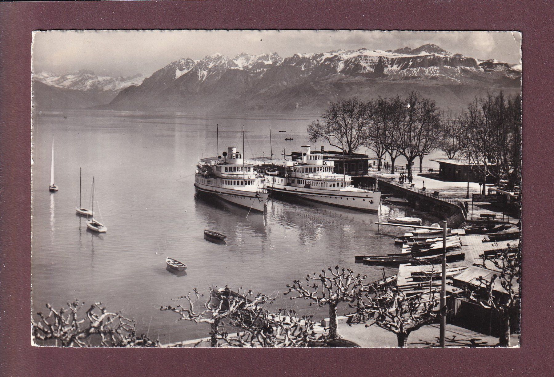 Cartoline postali: LAUSANNE - Ouchy - Bateau CGN - 1961 – Usato da Pully venduto da nicecards