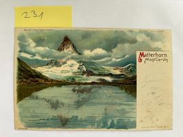 Alte Postkarte Matterhorn, vermutlich 1908
