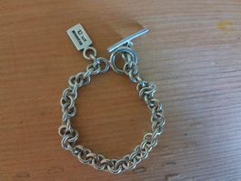 Silber Armband 925 Sterling Massives Gliederarmband (Toggle)