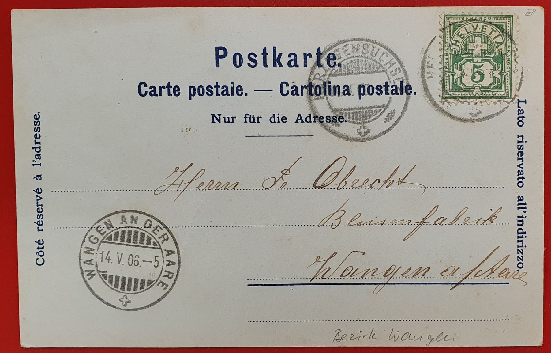 Cartoline postali: Gruss aus Grasswyl 1906 – Usato da Kreuzlingen venduto da Rschweiz1 1
