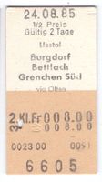 Billette Liestal - Burgdorf - Bettlach - Grenchen Süd