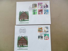 2 Briefe FDC (Satz) Landschaften 1973