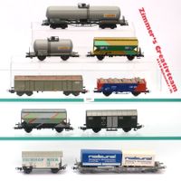 9 schweizer Güterwagen, div. Hersteller, H0, WS, gem. Foto
