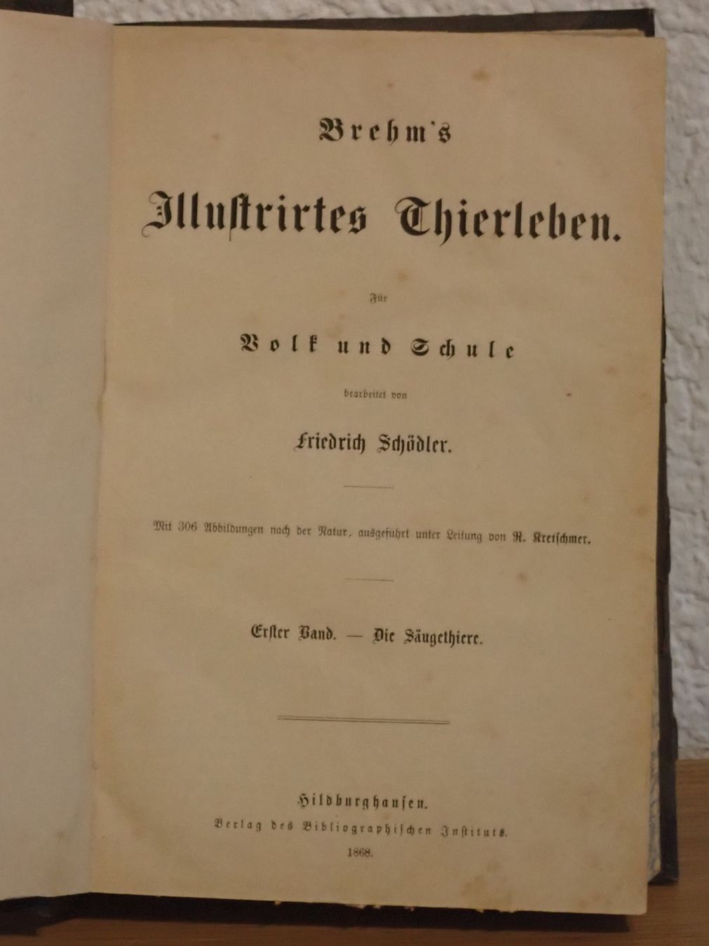 Bücher: Antik  "Brem`s Illustriertes Thierleben", 1860 – Gebraucht aus Winterthur von Minerva_59 2