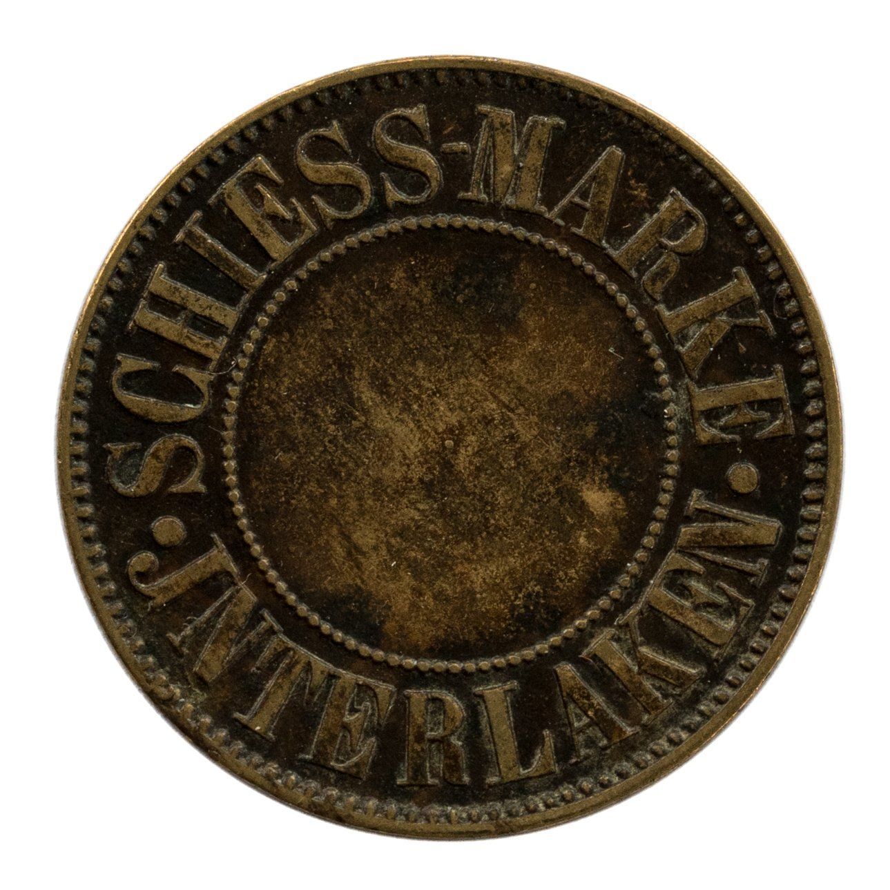 Medaillen: Schiess-Marke Jeton Interlaken Bern – Gebraucht aus Rotkreuz von Swiss-Coins