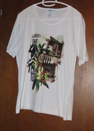 T-shirt blanc imprimé femme taille L neuf