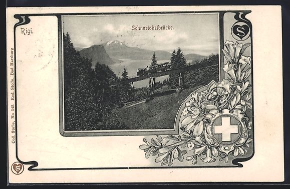 Ansichtskarten: AK Rigi, Schnurtobelbrücke mit Bergbahn – Gebraucht aus Berlin von bartko-reher