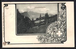 AK Rigi, Schnurtobelbrücke mit Bergbahn