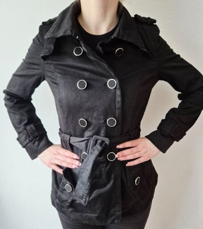 TRENCHCOAT NAVYBOOT S XS 34 KURZ MANTEL JACKE TOP zu JEANS