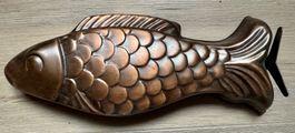Alte Backform Kupfer 28 cm FISCH vintage - seltene Form