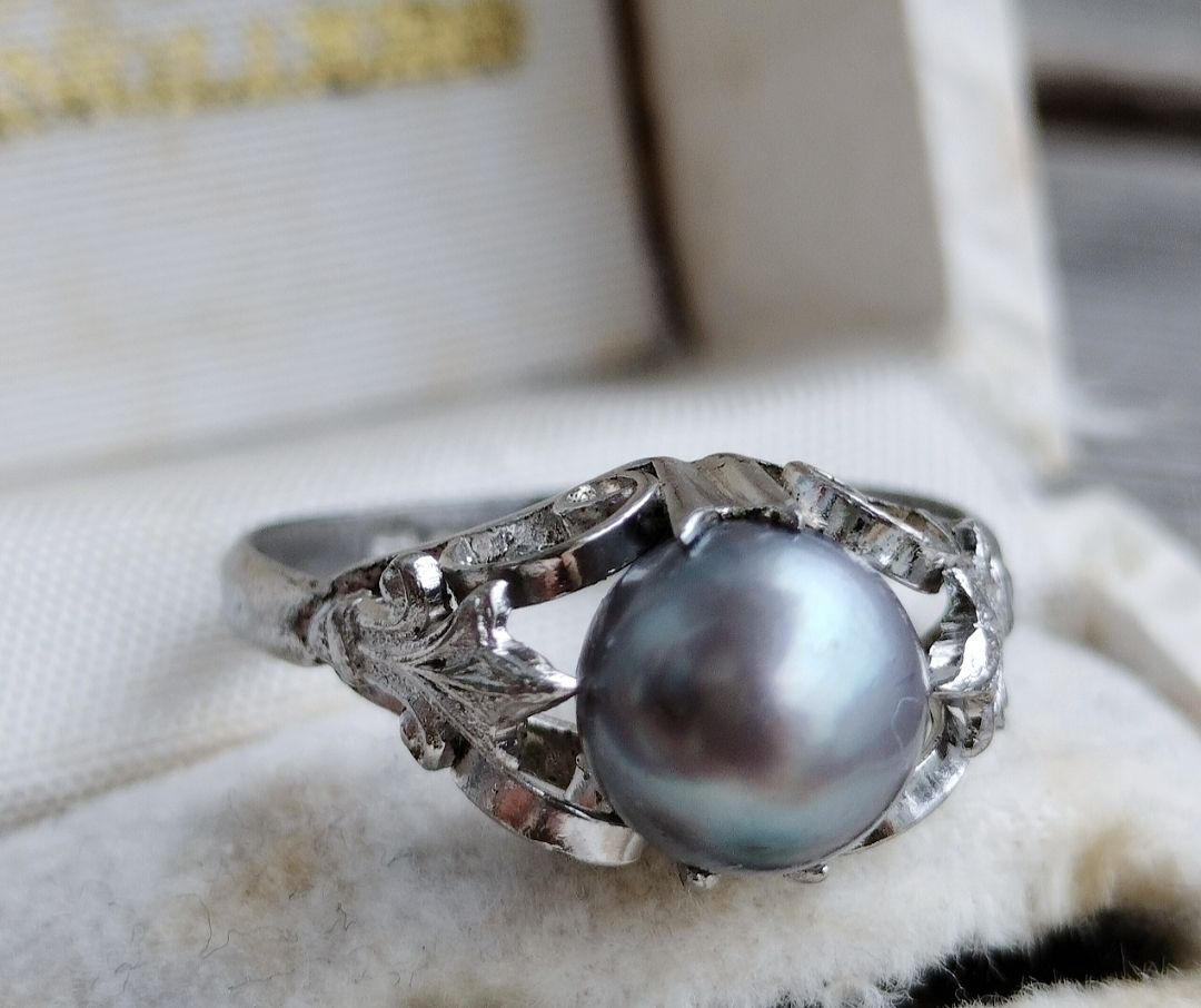 Anelli: Art Deco Antiker Perlen Silber Ring – Usato da schwyz venduto da larry91sz 2