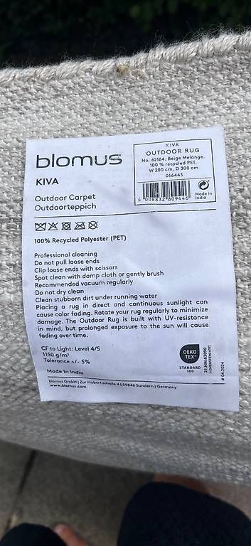 Tappeti: Outdoor Teppich Blomus 200x300cm – Usato da Flueh venduto da AF74
