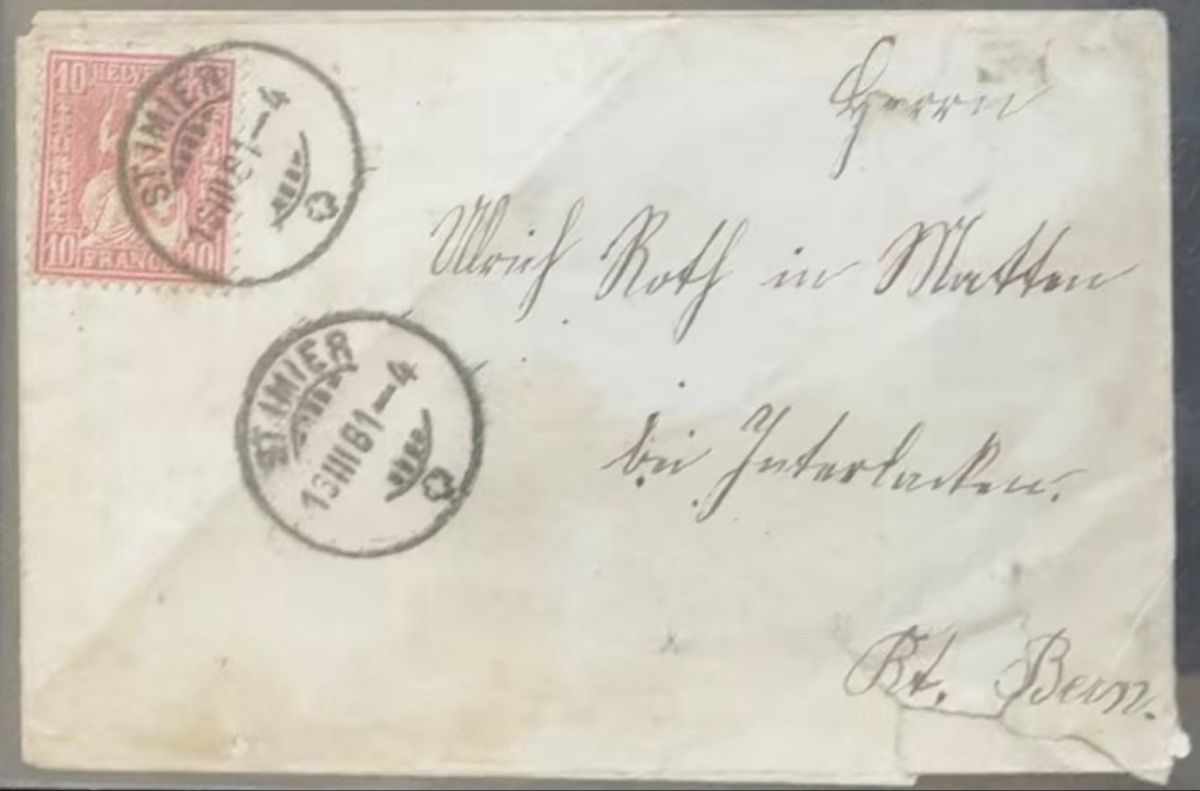 Alle Briefmarken: Brief mit Stempel St. Imier und Bern, gebraucht – Gebraucht aus birsfelden von tim0444