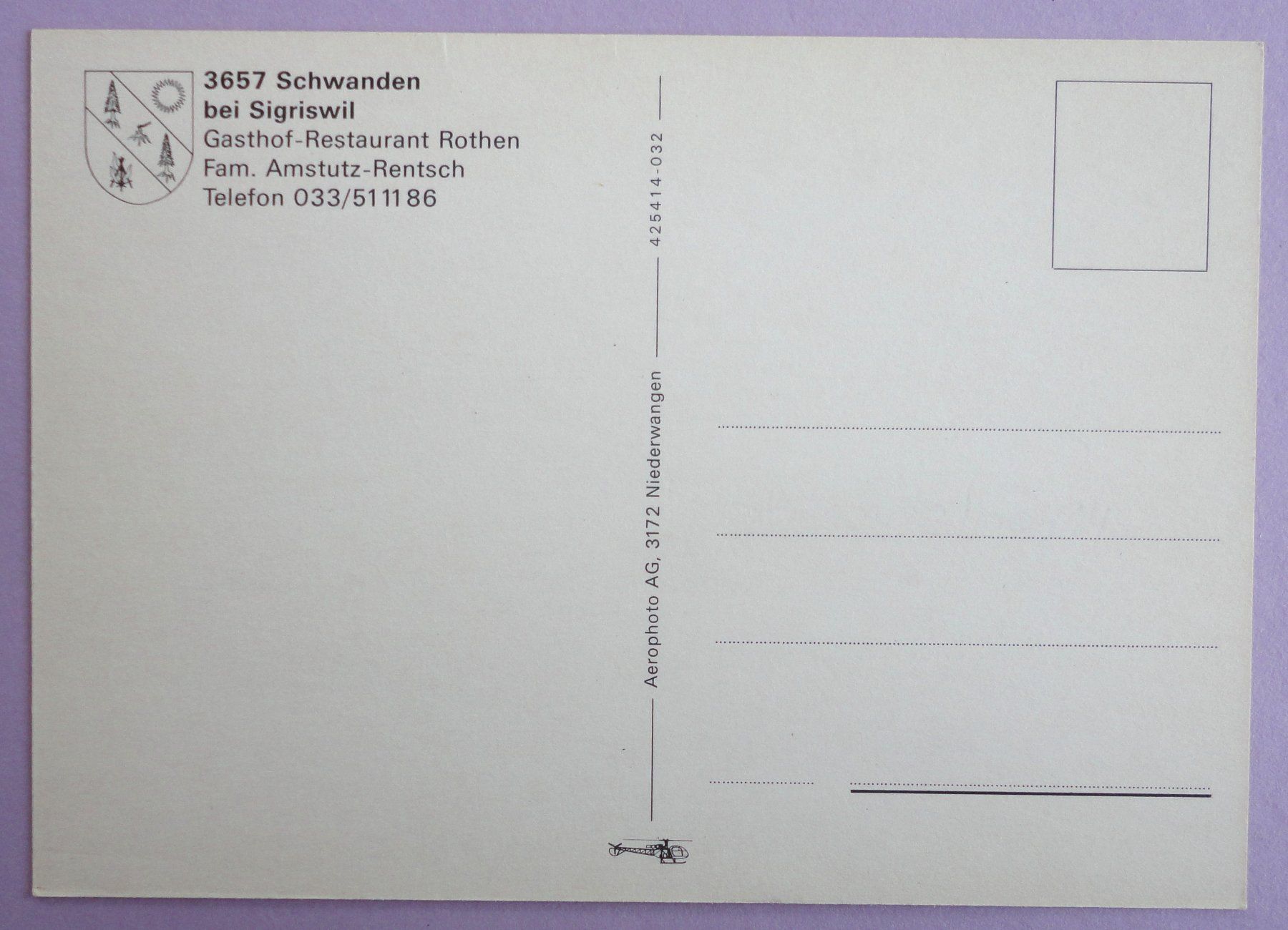 Cartoline postali: Schwanden bei Sigriswil – Usato da Fétigny venduto da Billy2miny 1