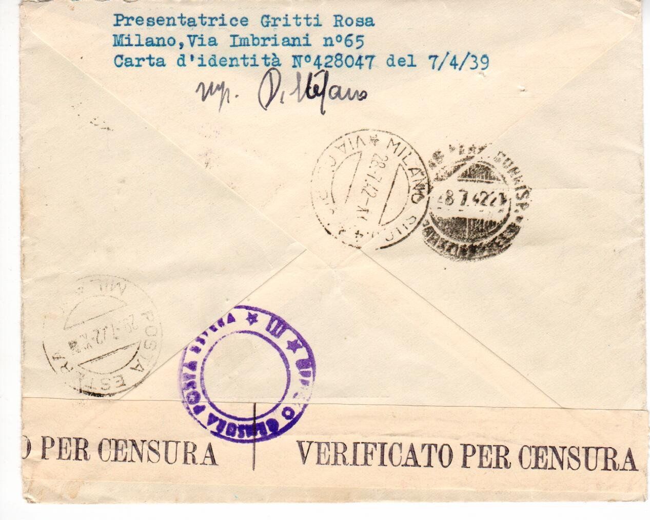 Alle Briefmarken: Zensurbrief Italien – Gebraucht aus Wolhusen von Curver9 1