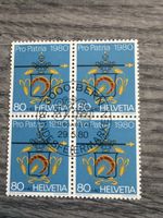 Schweiz Marke, Pro Patria 1980, Viererblock, Top Zustand!