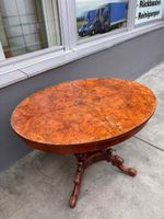 antiker Tisch Blatt Wurzelholzfurnier restaurationsbedürftig