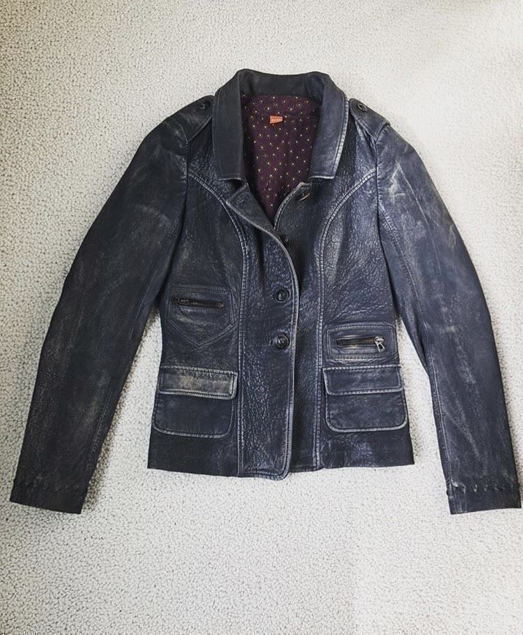 Hugo Boss Jacken: Hugo Boss leather unique blue jacket – Neu (gemäss Beschreibung) aus Dallenwil von ZD2019