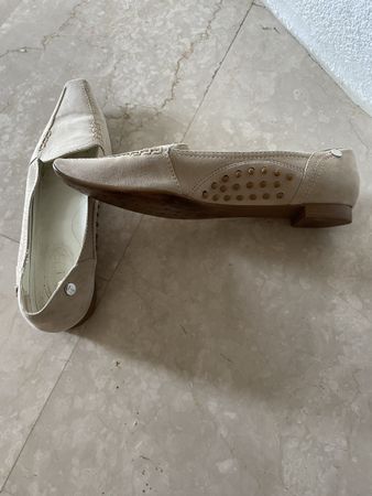 Tod's Damen Wildleder Slipper, Beige, Gr. 40