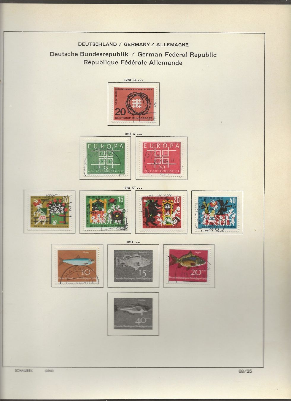 Tutti i francobolli: Marken Deutschland BRD 1962 bis 1965 – Usato da Au ZH venduto da xelagreb01 3