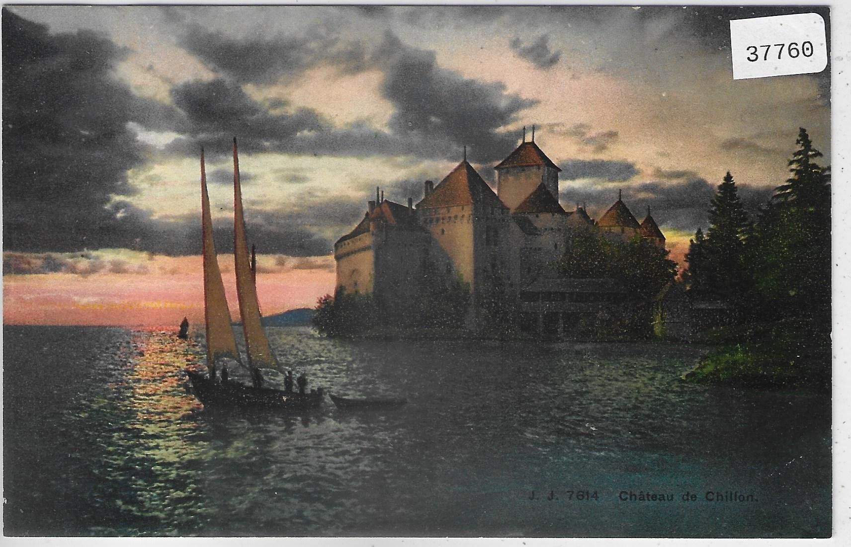 Ansichtskarten: Chateau de Chillon - Am Abend – Gebraucht aus Ettingen von Kartenplanet