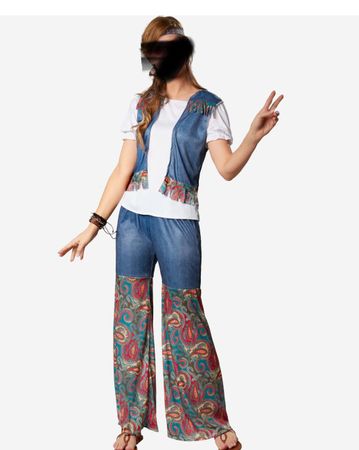 Frauenkostüm Groovy Flower Girl Grösse XL