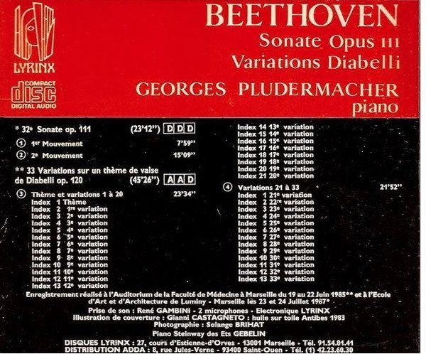 CD: Beethoven - Pludermacher - Variations Diabelli – Usato da Delémont venduto da MaxPlan 1