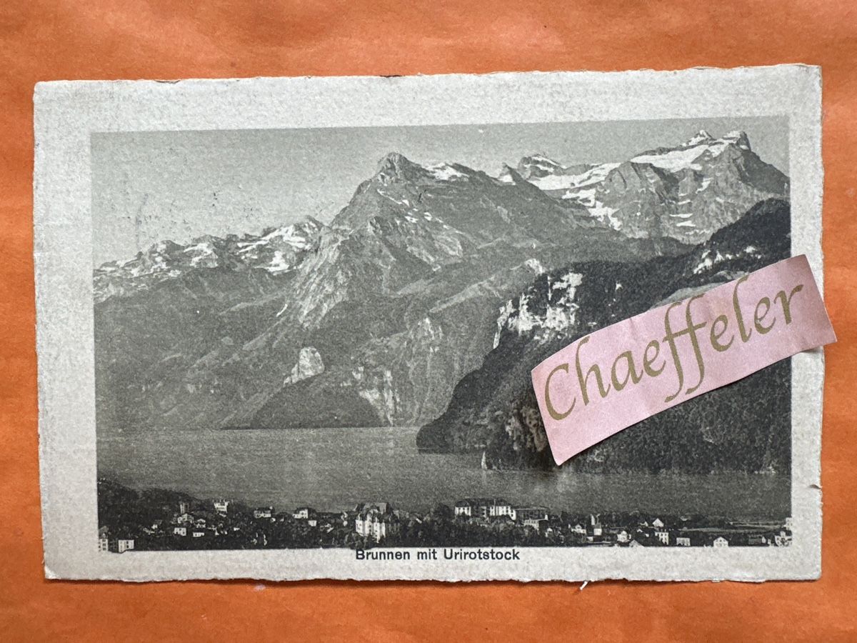 Ansichtskarten: 1911 Brunnen mit Urrotstock  – Gebraucht aus Zürich von Chaeffeler