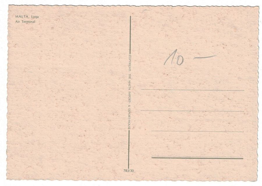 Cartoline postali: Malta, Air Terminal Luqa, um 1960-65 – Usato da Frauenfeld venduto da POML 1