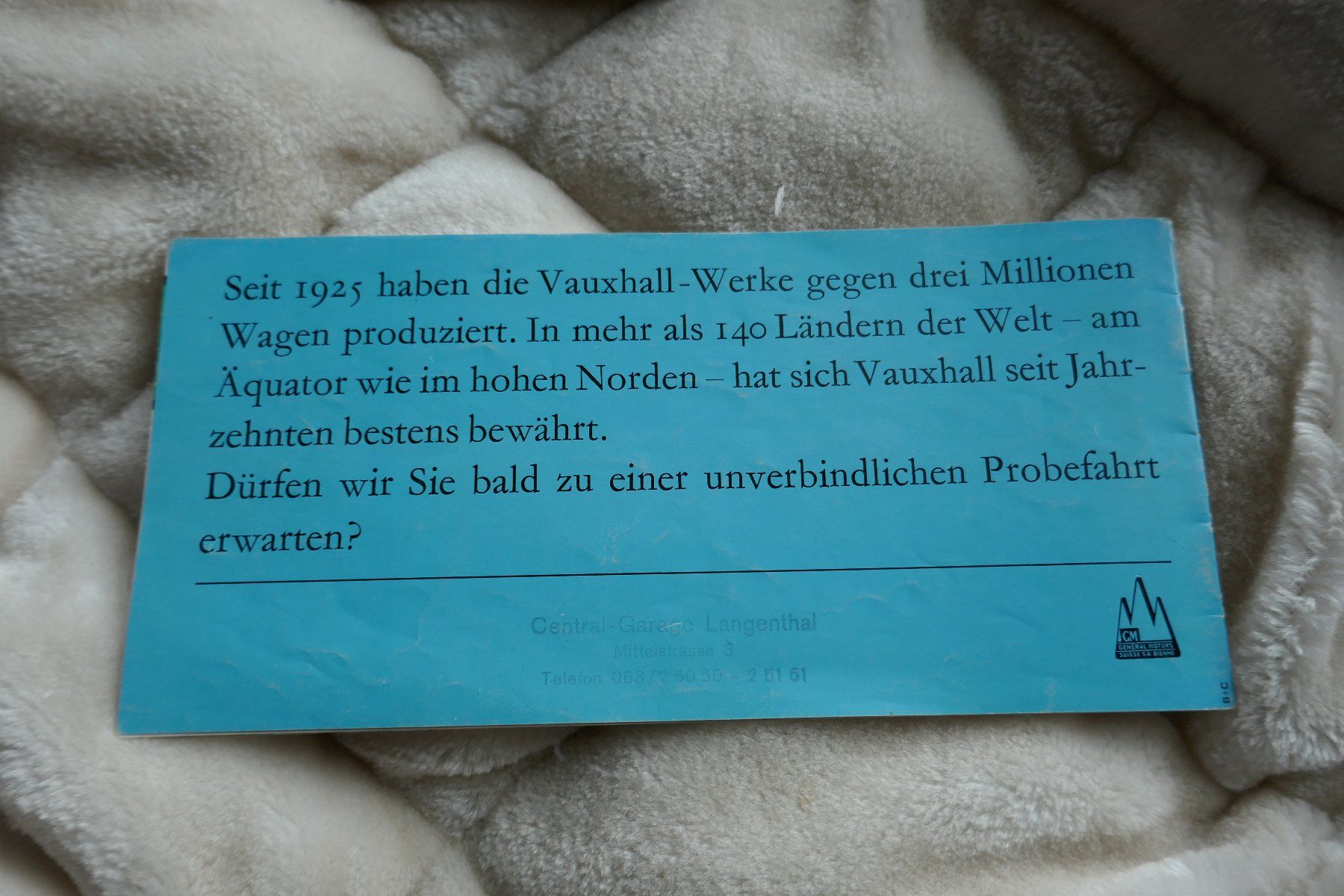 Vauxhall Documenti: Vauxhall  Prospekt – Usato da Madiswil venduto da ML911 6