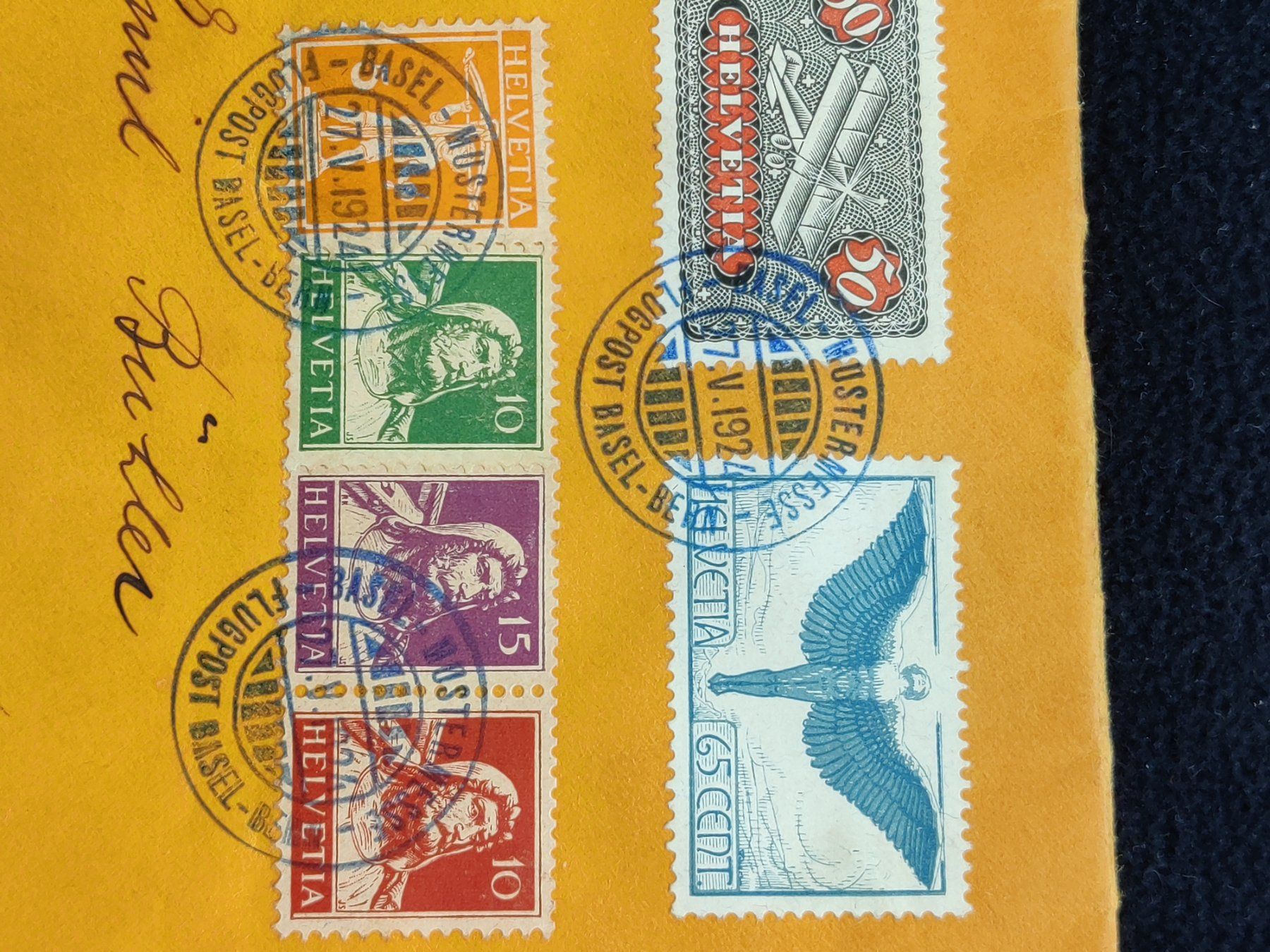 Buste & buste per spedizione: 1924 - Flugpost Basel Mustermesse / Umschlag ⦿ – Usato da Muttenz venduto da IkaSul 4