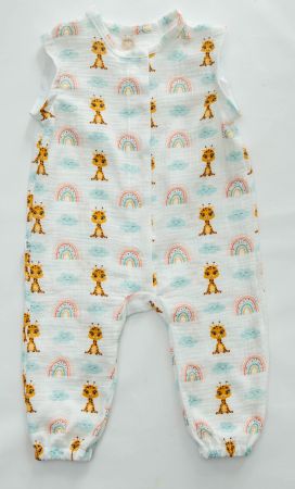 Sommer Strampler aus Musselin mit Giraffen - Gr.86/92 - NEU