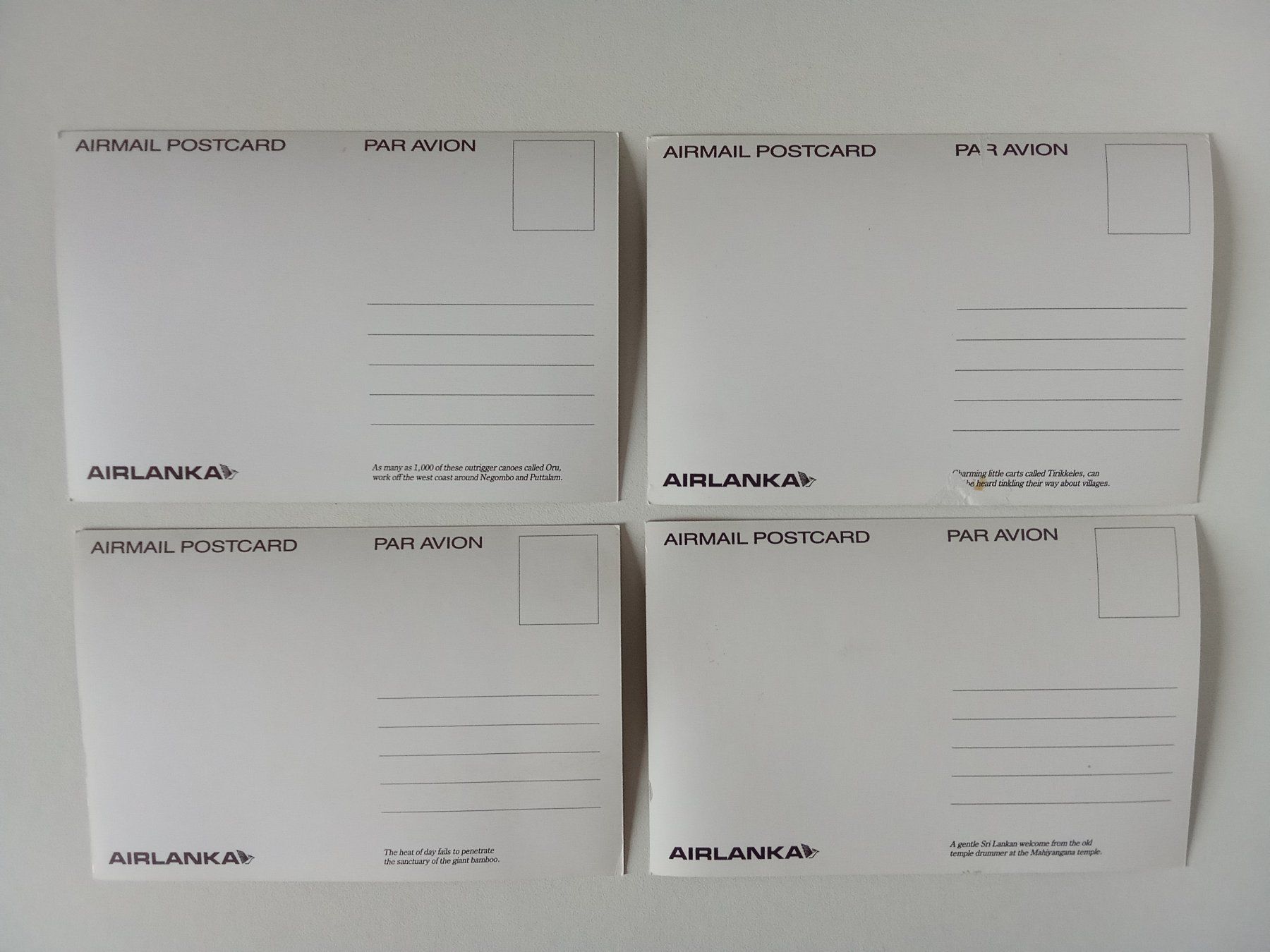Cartes postales: Aviatik Ansichtskarten-Set Air Lanka (4 Karten) – Neuf (Voir description) à Bilten par Bora3 1