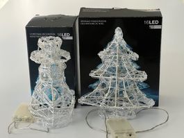 Weihnachtsdekoration LED Schneemann + Tannenbaum