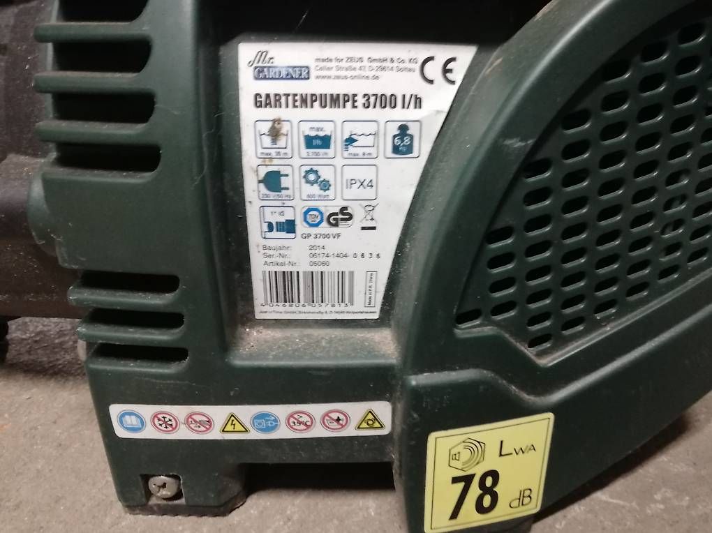 Pompe & Parti di ricambio: GARTENPUMPE GP 3700 VF – Usato da Blumenstein venduto da Hofnarr777 1