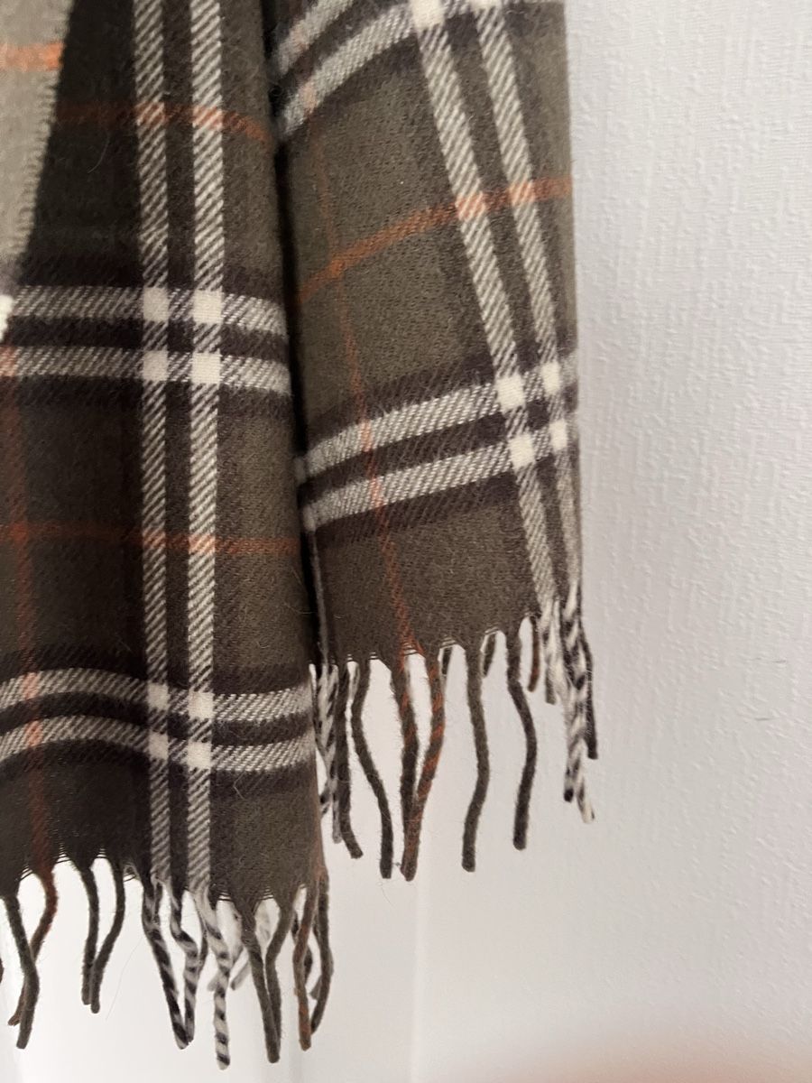 Burberry Foulard & Sciarpe: Burberry scarf wool check pattern olive green color – Usato da Lausanne venduto da Danash 4