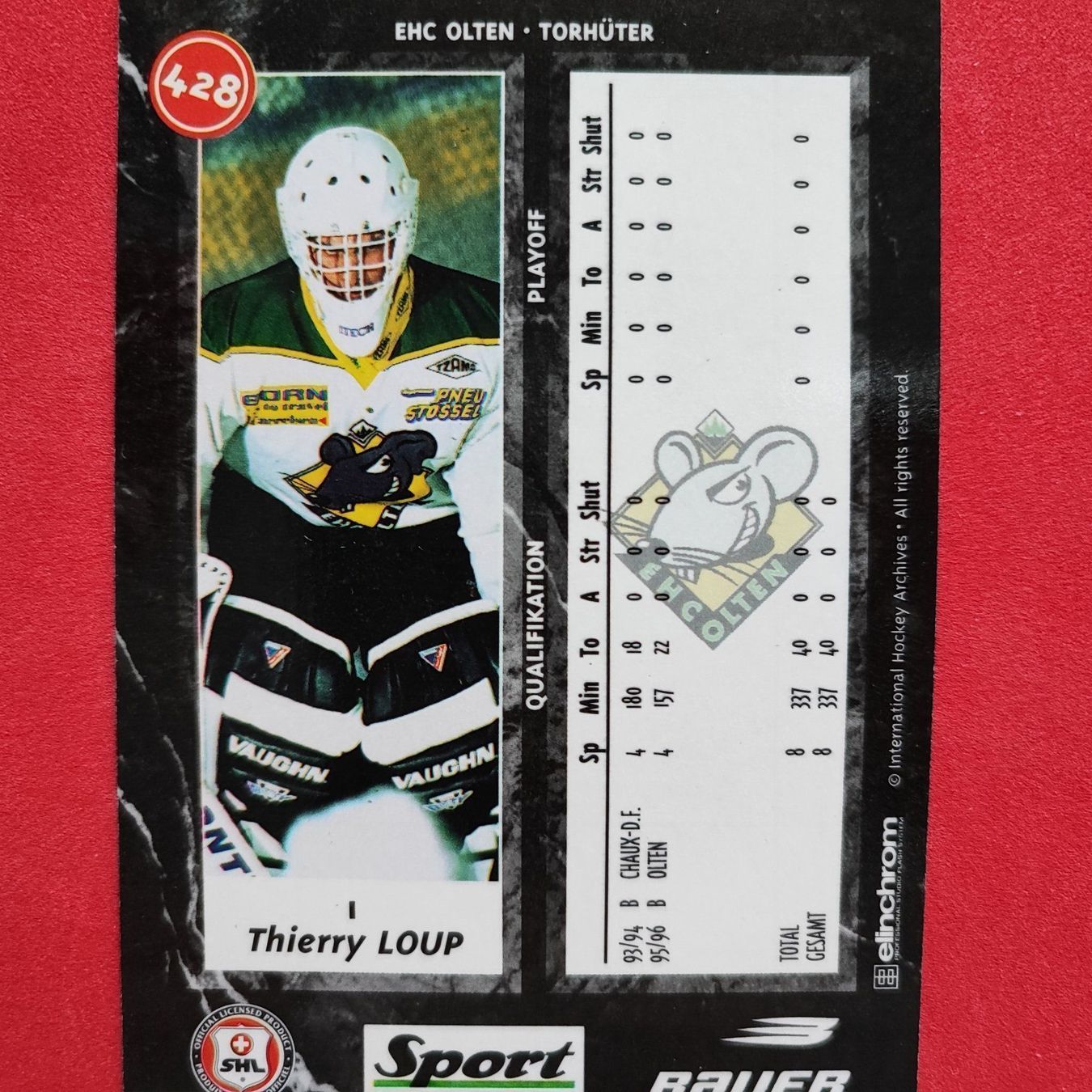 Carte collezionabili: Thierry Loup - EHC OLTEN - 1996/97 – Usato da Dübendorf venduto da kb86_MOVIE 1