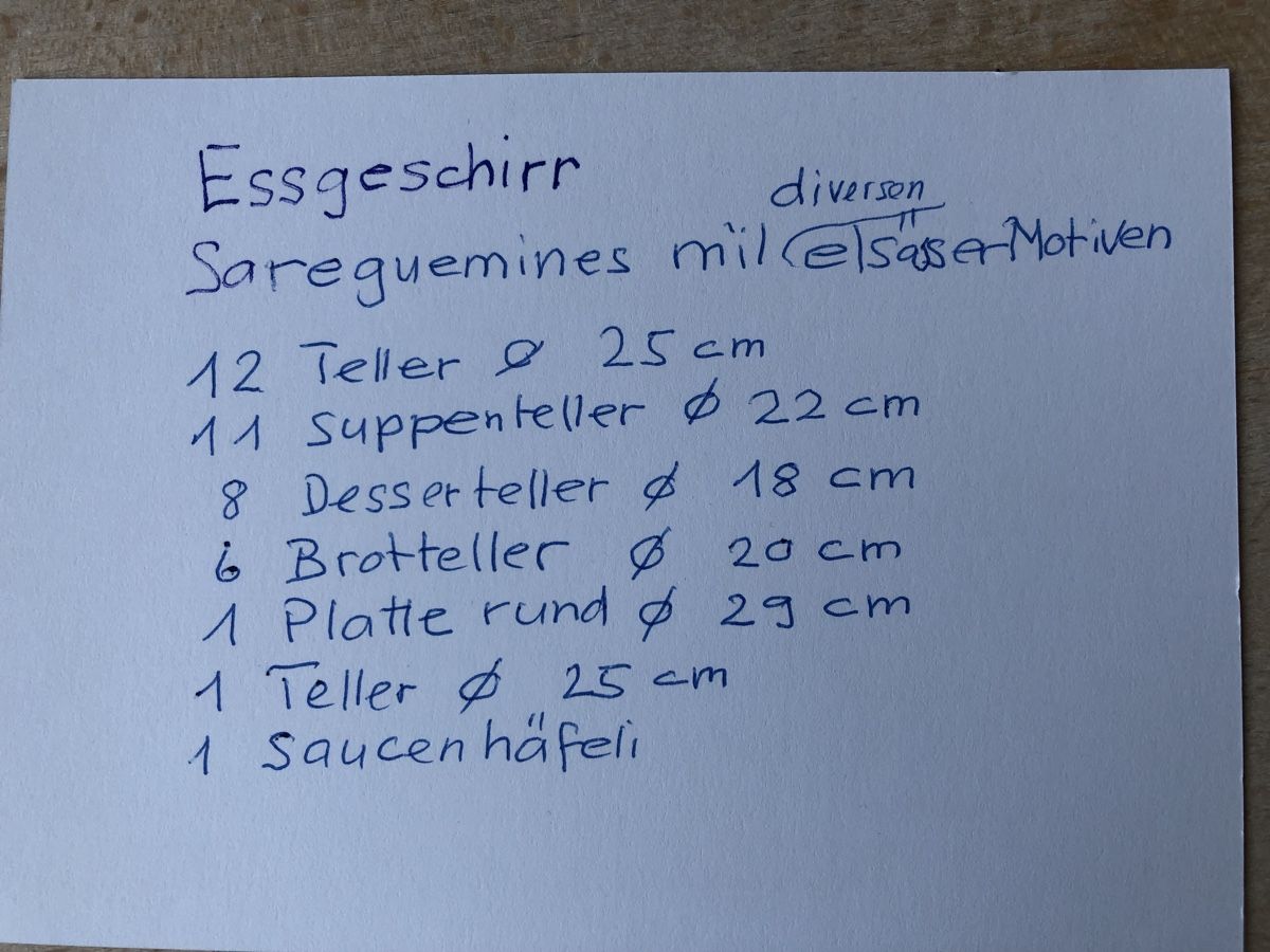 Geschirrsets: Elsässer Geschirr / Sarreguemines – Gebraucht aus Liestal von ann_w8zr 8
