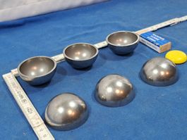6 Halb Hohl Kugeln, D=5cm (657464050) Stahl (LOT2223#NSH6)
