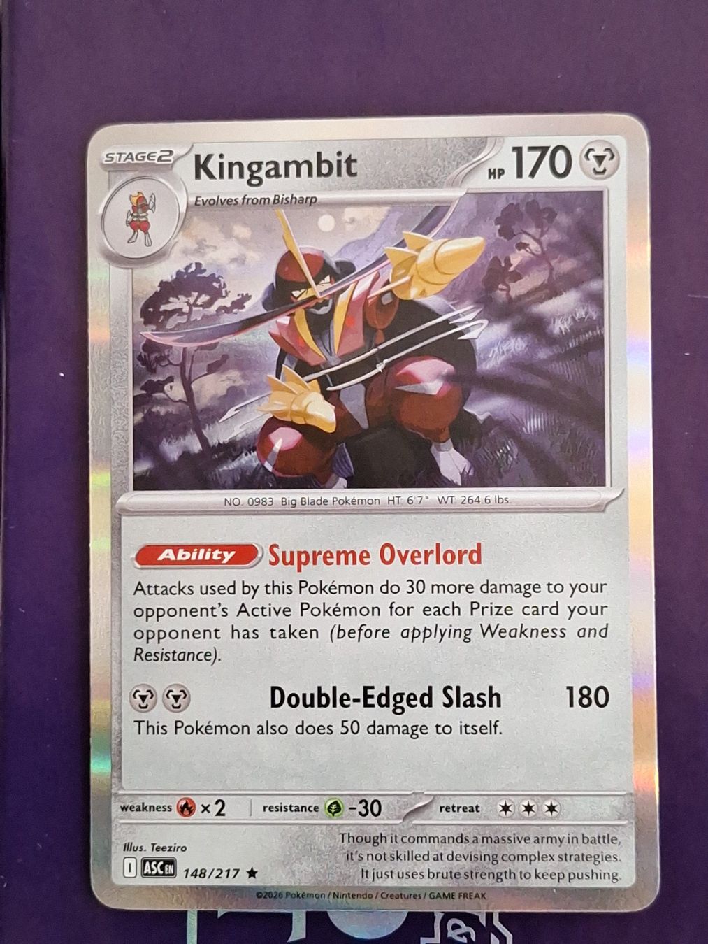 Pokémon Carte collezionabili: Kingambit Holo - Pokemon Ascended Heroes – Usato da Altstätten SG venduto da GGsGameshop