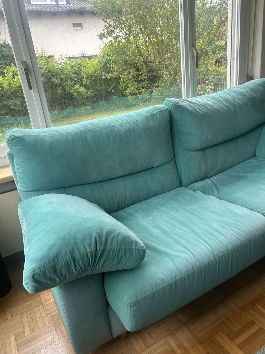 Divani: Vintage Sofa, türkis, samt, 70s-Flair – Usato da Zürich venduto da tabea_j 1
