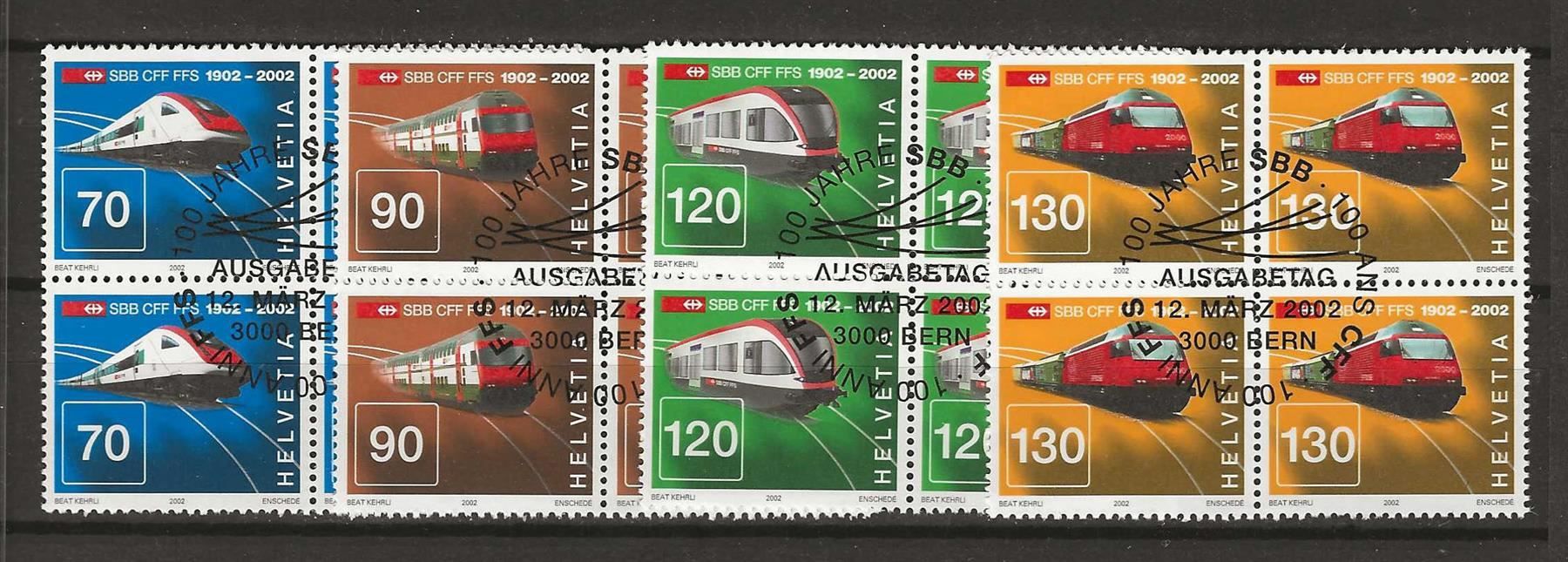 Alle Briefmarken: B1047 - 100 ans CFF B4 1er jour – Gebraucht aus Trélex von Phil_Albert