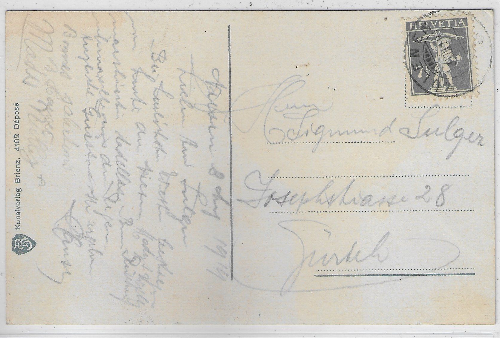 Cartoline postali: Niesen-Kulm - animee belebt - Litho – Usato da Ettingen venduto da Kartenplanet 1