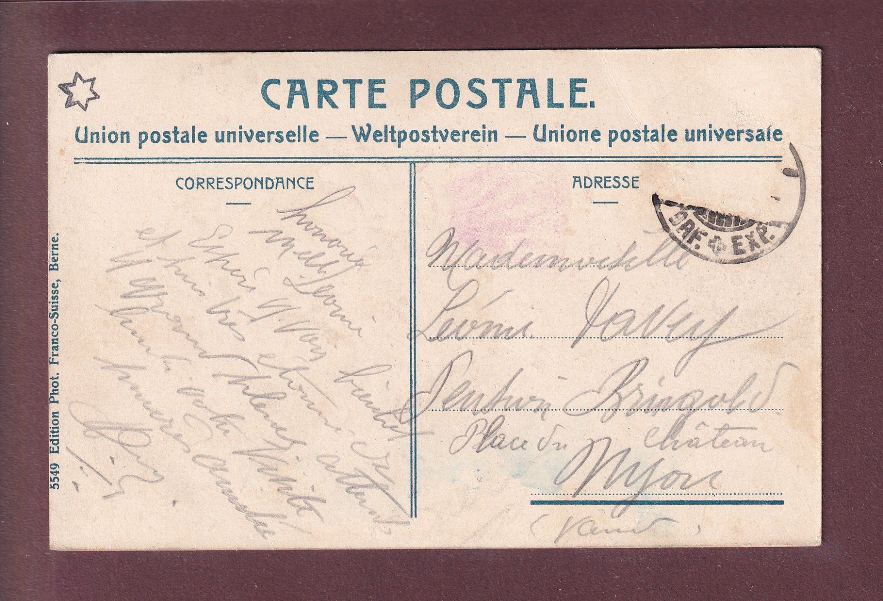 Cartoline postali: BERN - Blick von der grossen Schanze – Usato da Pully venduto da nicecards 1