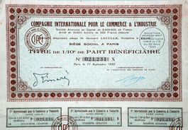 Cie. Internationale pour le Commerce & l'Industrie SA - 1930