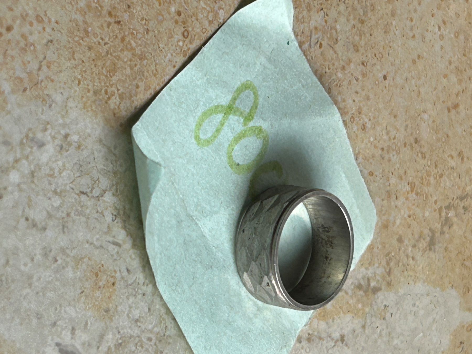 Anelli: Hammer Schlag Ring Silber (Grösse 50) – Usato da Laufen venduto da belleskulptur 3