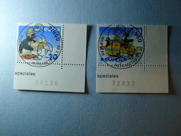 1999 Sondermarken Pingu 964 - 965 ET Vollstempel mit Rand