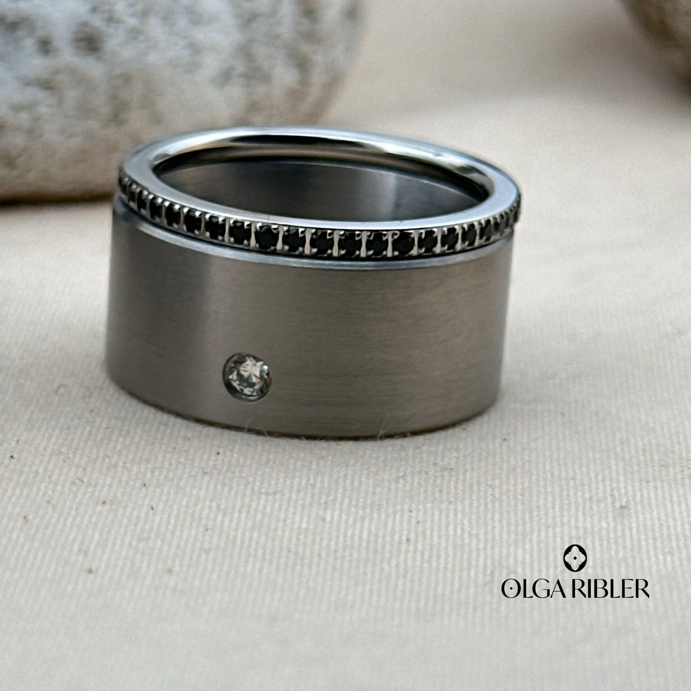 Olga Ribler Bagues: Edelstahl  Set aus 2 Ringen Grösse 58 – Neuf (Voir description) à Luzern par Schmuckoutlet 3